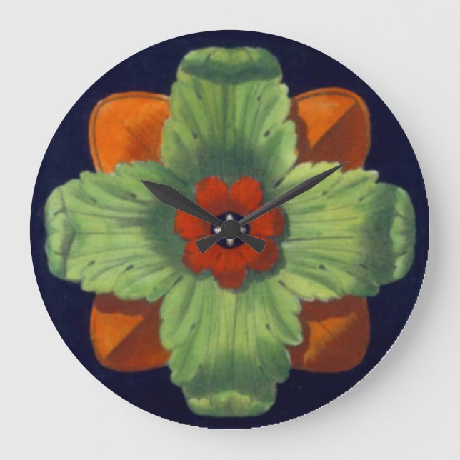 Architektonische Rosette Nr. 4 Große Wanduhr (Vorderseite)