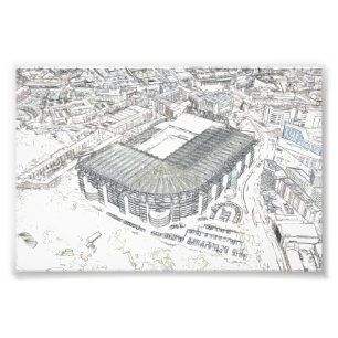 Architektonische Skizze des Newcastle Stadions Fotodruck