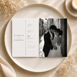 Architektonische Split-Layout-Hochzeit Einladung