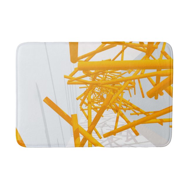 Architektonischer Raum mit leuchtender geometrisch Badematte (Vorderseite)