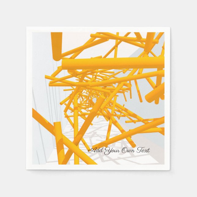 Architektonischer Raum mit leuchtender geometrisch Serviette (Vorderseite)