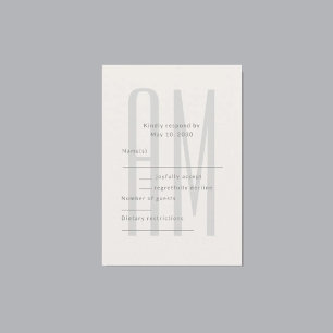 Architektonisches Minimal-Monogramm RSVP Karte