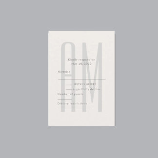 Architektonisches Minimal-Monogramm RSVP Karte