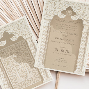 Architektonisches Spitzenmotiv Islamische Hochzeit Einladung