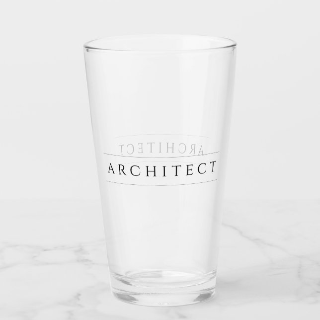 ARCHITEKTPint Trinkglas / Schwarz Glas (Vorderseite)