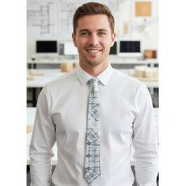 Architektur-Blueprint-Muster Herren-Schlips Krawatte