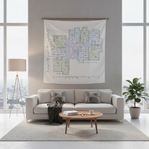 Architektur-Blueprint Wandteppich