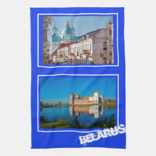 Architektur der Burg Weißrussland Grodno Mir Geschirrtuch