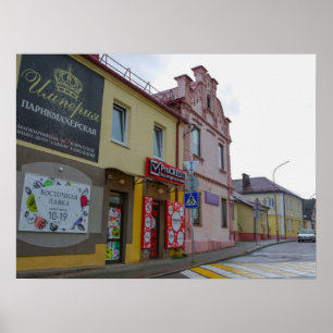 Architektur der Stadt Belarus Slonim Poster