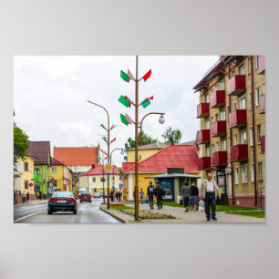 Architektur der Stadt Belarus Slonim Poster