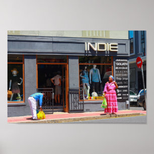 Architektur der Stadtsilhouette von Kapstadt, Stad Poster