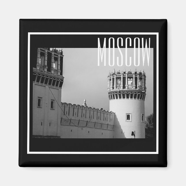 Architektur des Moskauer Klosters Novodevichy Magnet (Vorne)