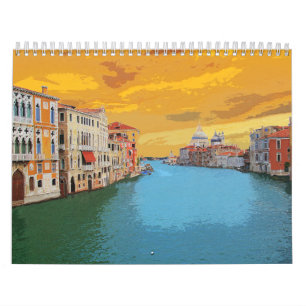 Architektur des Wasserstraßen-Gebäude von Venedig Kalender