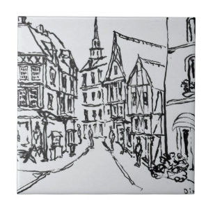 Architektur  Dinan, Bretagne, Frankreich Fliese