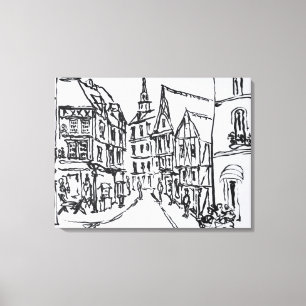 Architektur  Dinan, Bretagne, Frankreich Leinwanddruck