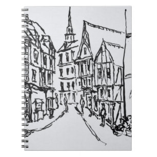 Architektur Dinan, Bretagne, Frankreich Notizblock