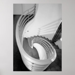 Architektur-Foto - Elliptische Treppe Poster