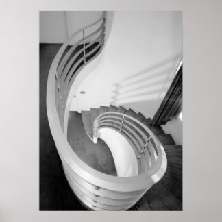 Architektur-Foto - Elliptische Treppe Poster
