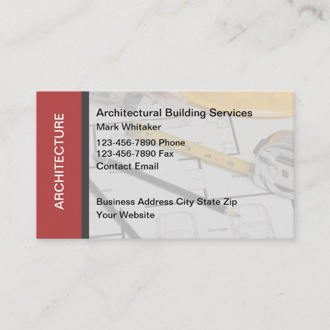 Architektur Gebäude Services Business Card Visitenkarte (Vorderseite)