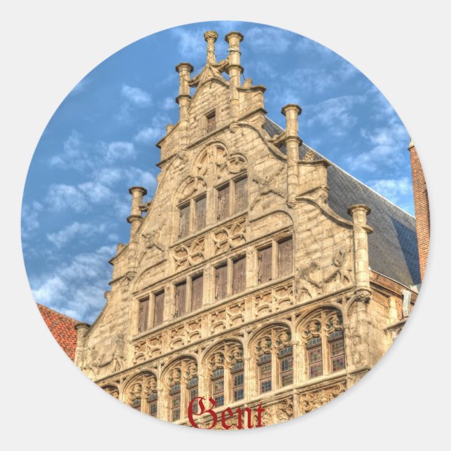 Architektur-Geschichte - Gent Runder Aufkleber (Vorderseite)