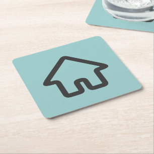Architektur-Haus-Symbol für Immobilien Rechteckiger Pappuntersetzer