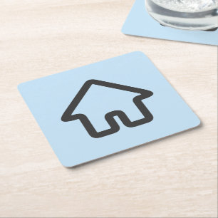 Architektur-Haus-Symbol für Immobilien Rechteckiger Pappuntersetzer