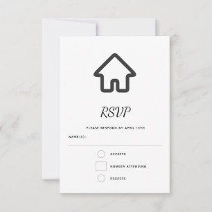 Architektur-Haus-Symbol für Immobilien RSVP Karte