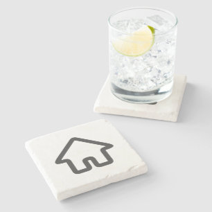 Architektur-Haus-Symbol für Immobilien Steinuntersetzer