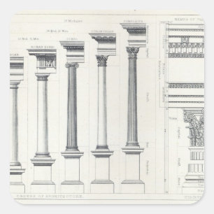 Architektur I: Bestellungen der Architektur Quadratischer Aufkleber