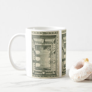 Architektur im Vintage-Stil, Atrium-Innenhof-Persp Kaffeetasse