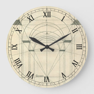 Architektur im Vintage-Stil, Renaissancetorbogen-P Große Wanduhr