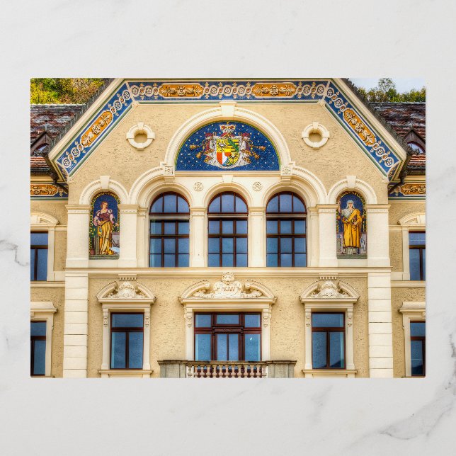 Architektur Liechtensteins Folien Feiertagspostkarte (Vorderseite)