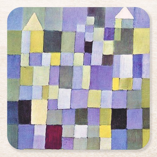 Architektur, Paul Klee Rechteckiger Pappuntersetzer (Vorderseite)