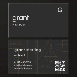Architektur Schwarz QR-Code Visitenkarte
