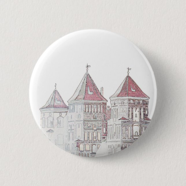Architektur von Belarus Mir Button (Vorderseite)