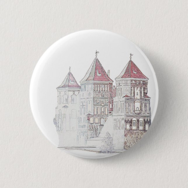 Architektur von Belarus Mir Button (Vorderseite)