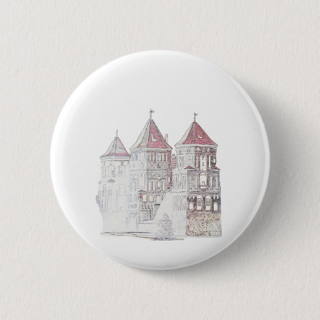 Architektur von Belarus Mir Button (Vorderseite)