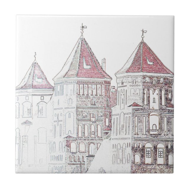 Architektur von Belarus Mir Fliese (Vorderseite)