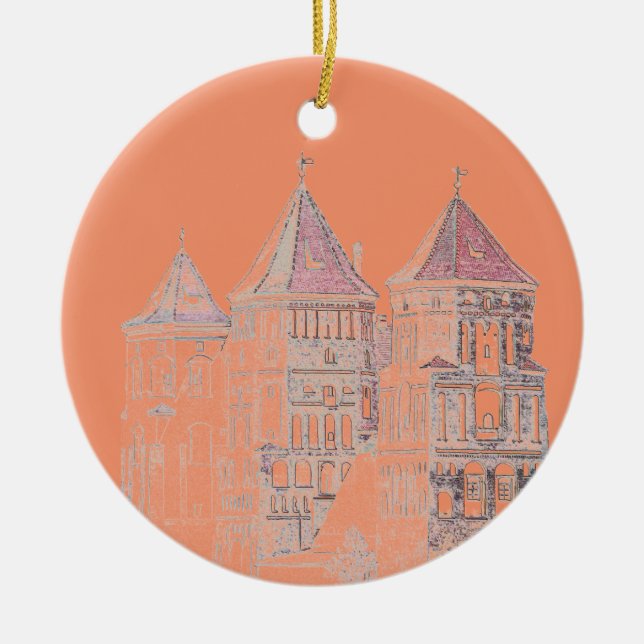 Architektur von Belarus Mir Keramik Ornament (Vorne)