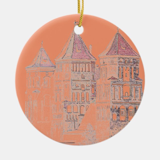 Architektur von Belarus Mir Keramik Ornament (Vorne)