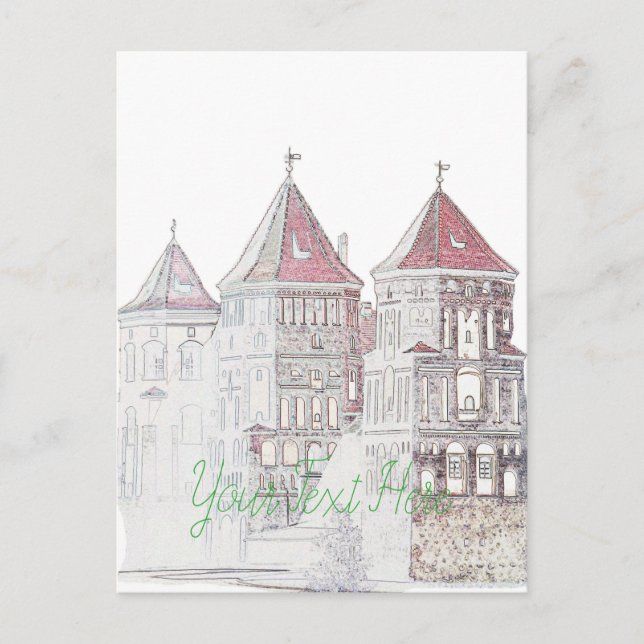 Architektur von Belarus Mir Postkarte (Vorderseite)