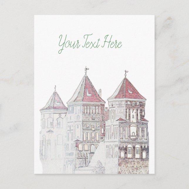 Architektur von Belarus Mir Postkarte (Vorderseite)
