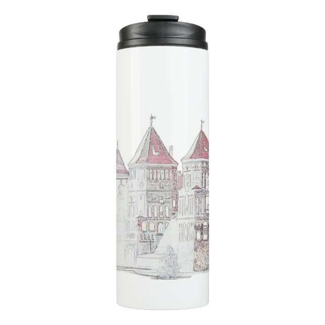 Architektur von Belarus Mir Thermosbecher (Vorderseite)