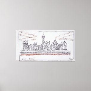 Architektur von Graslei Gent, Belgien Leinwanddruck