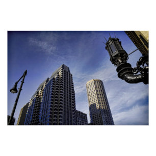 Architektur von im Stadtzentrum gelegenem Boston Poster