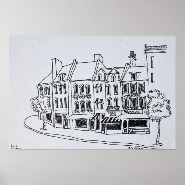 Architektur von Saint-Omer, Frankreich Poster (Vorne)