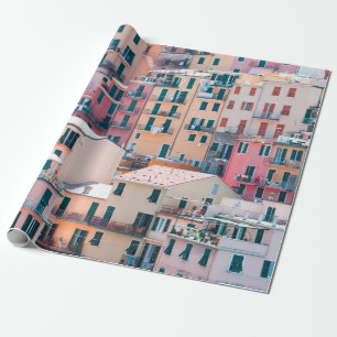 ARCHITEKTURELLE FOTOGRAFIE VON KONKRETEN HÄUSERN GESCHENKPAPIER