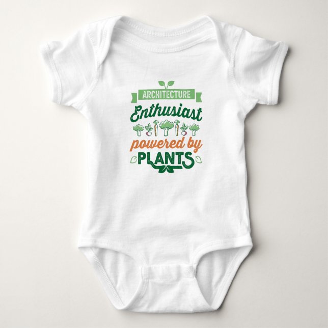 Architekturenthusiast mit Pflanze Vegan Baby Strampler (Vorderseite)