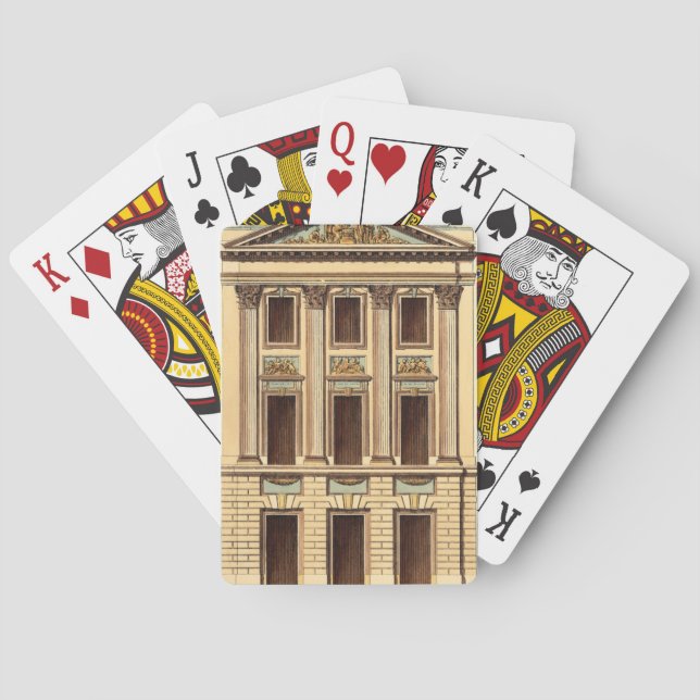 Architekturfassade von Jean Deneufforge Spielkarten (Rückseite)
