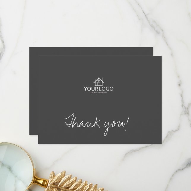 Architekturfirma Logo für den benutzerdefinierten  Dankeskarte (Vorderseite/Rückseite Beispiel)
